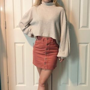 Medium Free People Turtle Neck Cream Sweater Top